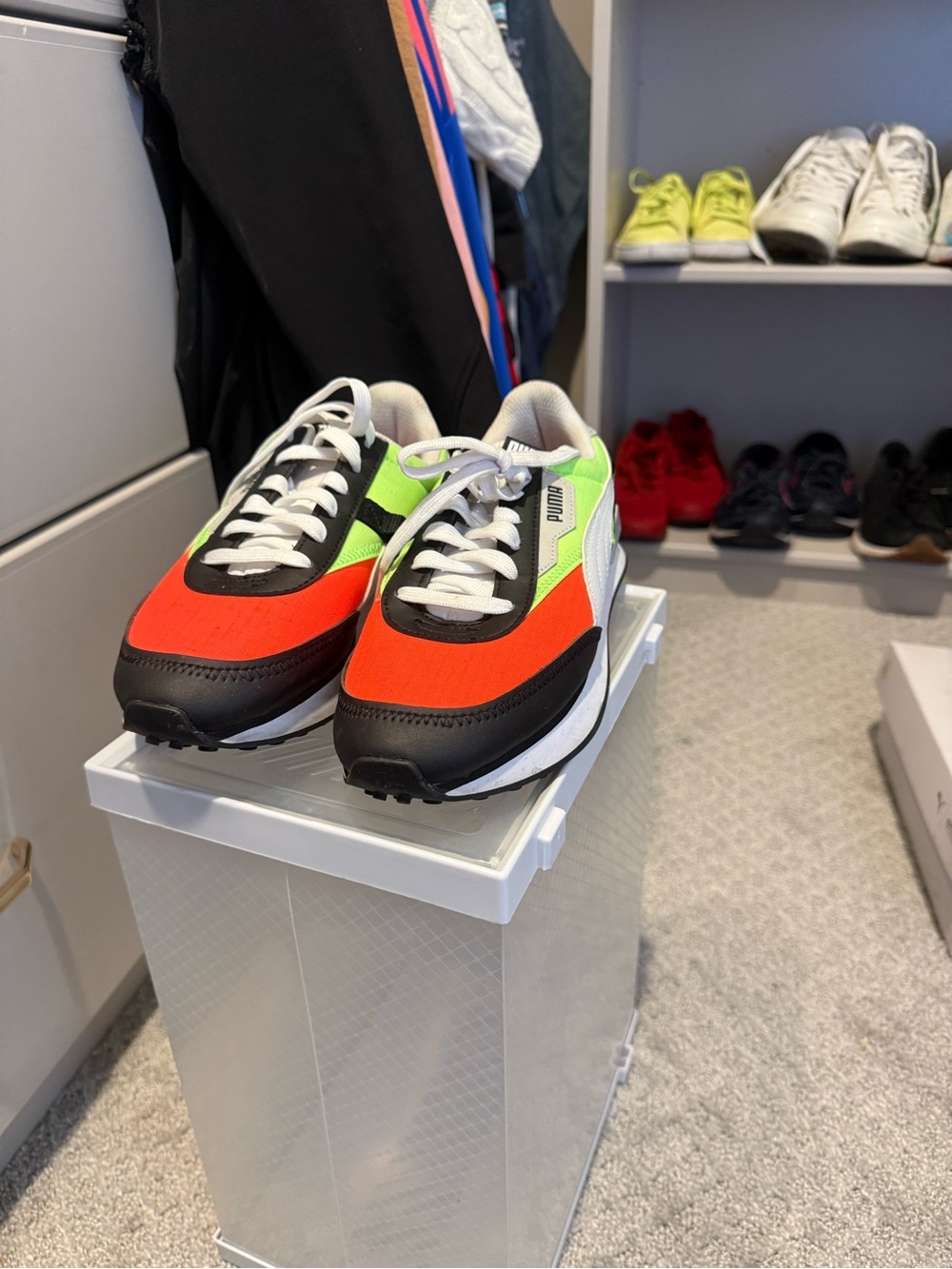 Puma Neon Orange & Lime Low-Top Sneakers